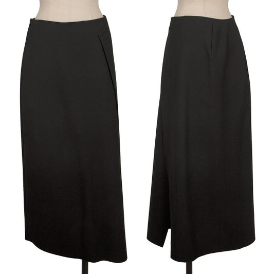 JNBY Wool Blend Bonded Wrap Midi Skirt Black Size 38