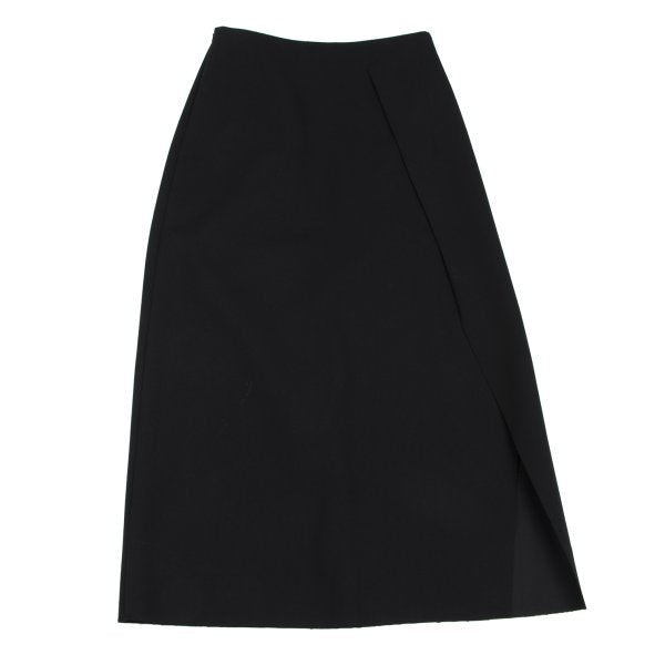 JNBY Wool Blend Bonded Wrap Midi Skirt Black Size 38