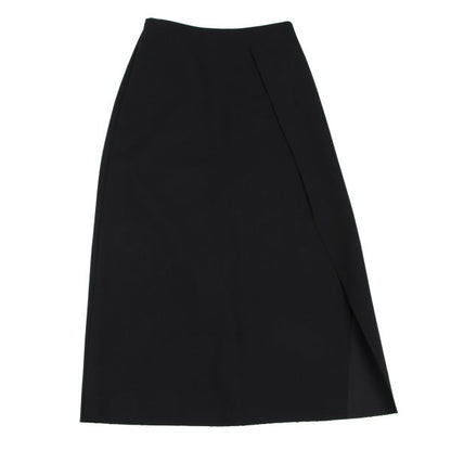 JNBY Wool Blend Bonded Wrap Midi Skirt Black Size 38