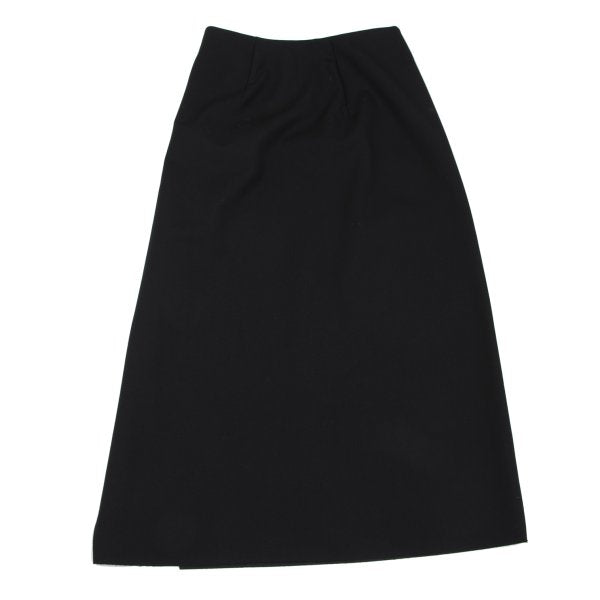JNBY Wool Blend Bonded Wrap Midi Skirt Black Size 38