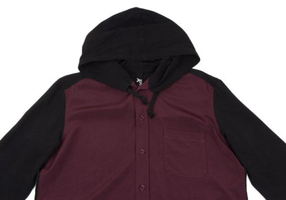 Ground Y 20AW Acetate Poly Bicolor Hooded Shirt Red Size 3