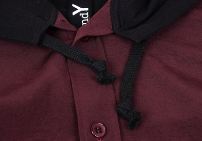 Ground Y 20AW Acetate Poly Bicolor Hooded Shirt Red Size 3