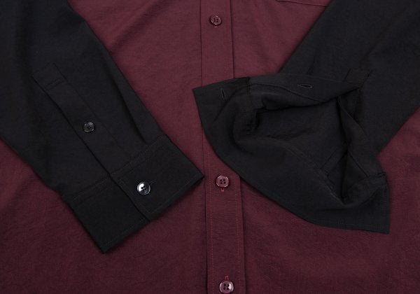 Ground Y 20AW Acetate Poly Bicolor Hooded Shirt Red Size 3