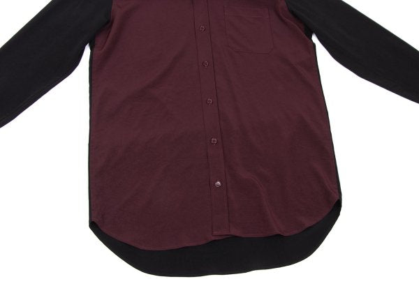 Ground Y 20AW Acetate Poly Bicolor Hooded Shirt Red Size 3