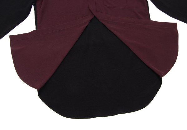 Ground Y 20AW Acetate Poly Bicolor Hooded Shirt Red Size 3