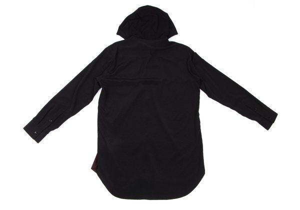 Ground Y 20AW Acetate Poly Bicolor Hooded Shirt Red Size 3
