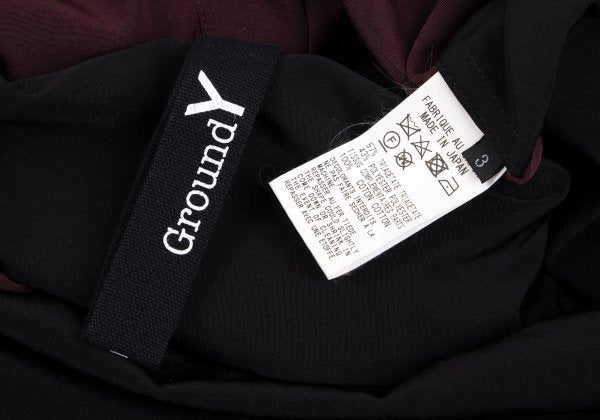Ground Y 20AW Acetate Poly Bicolor Hooded Shirt Red Size 3