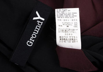 Ground Y 20AW Acetate Poly Bicolor Hooded Shirt Red Size 3