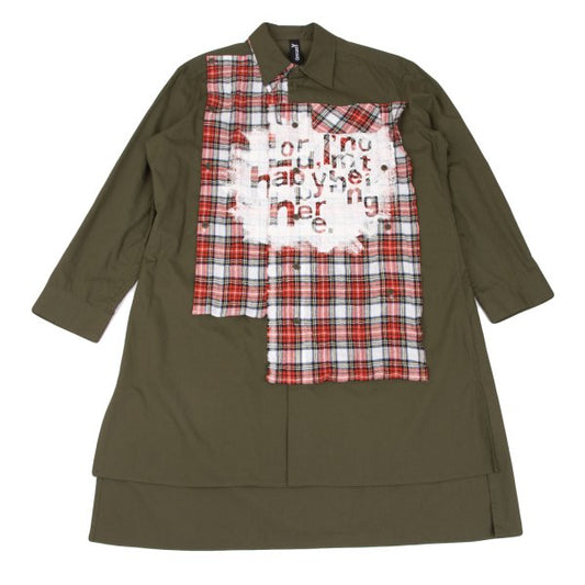 Ground Y 21SS Tartan Check Pigment Print Shirt Green Size 3