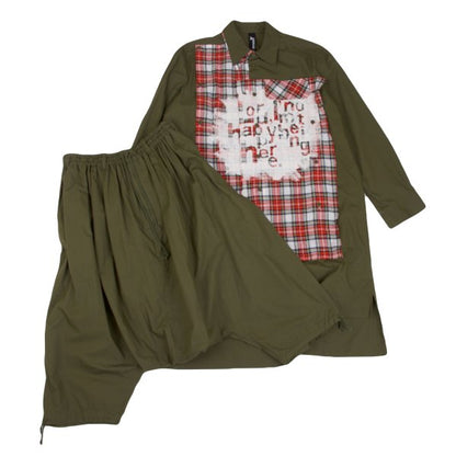Ground Y 21SS Tartan Check Pigment Print Khaki Size 3