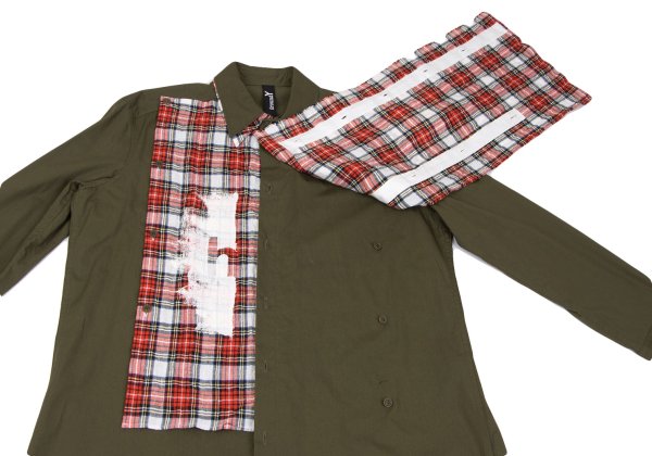 Ground Y 21SS Tartan Check Pigment Print Khaki Size 3