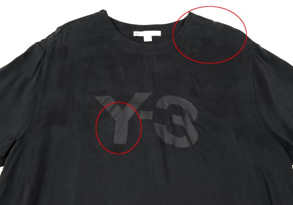 Y-3 Shoulder Zip Logo Print T-Shirt Black Size XL