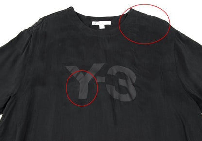Y-3 Shoulder Zip Logo Print T-Shirt Black Size XL
