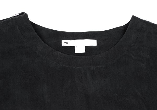 Y-3 Shoulder Zip Logo Print T-Shirt Black Size XL