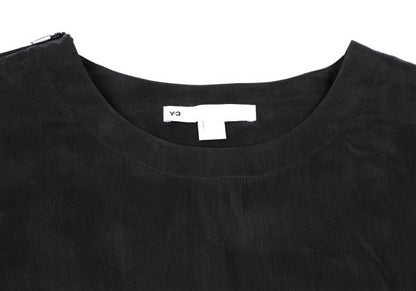 Y-3 Shoulder Zip Logo Print T-Shirt Black Size XL
