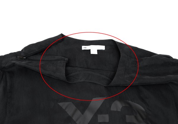 Y-3 Shoulder Zip Logo Print T-Shirt Black Size XL