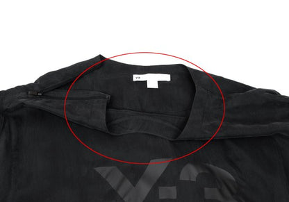 Y-3 Shoulder Zip Logo Print T-Shirt Black Size XL