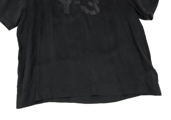 Y-3 Shoulder Zip Logo Print T-Shirt Black Size XL