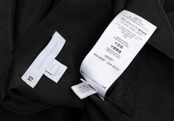 Y-3 Shoulder Zip Logo Print T-Shirt Black Size XL