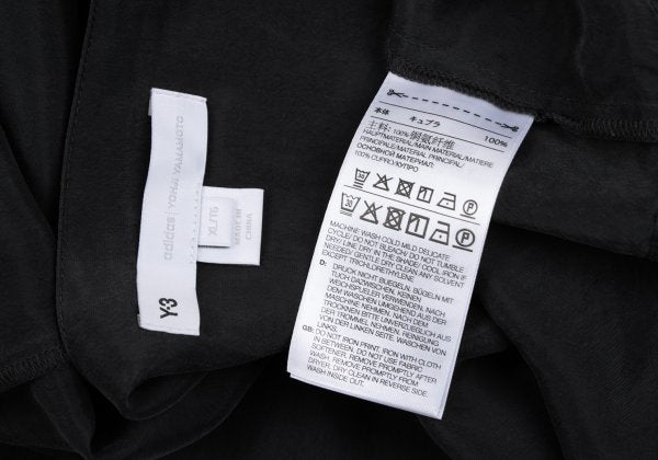 Y-3 Shoulder Zip Logo Print T-Shirt Black Size XL
