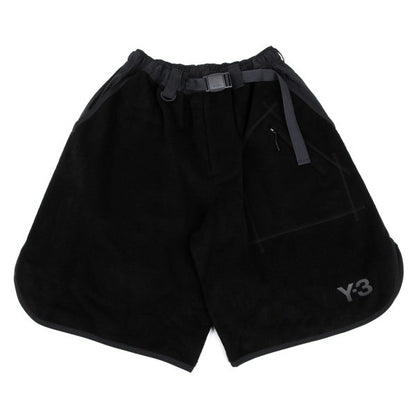 Y-3 Shaggy Wool Blend Paneled Shorts Black Size S