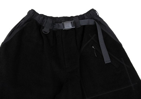 Y-3 Shaggy Wool Blend Paneled Shorts Black Size S