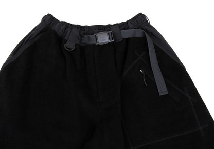 Y-3 Shaggy Wool Blend Paneled Shorts Black Size S
