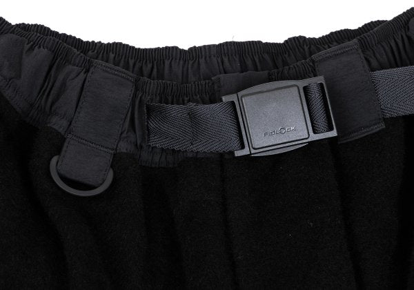 Y-3 Shaggy Wool Blend Paneled Shorts Black Size S