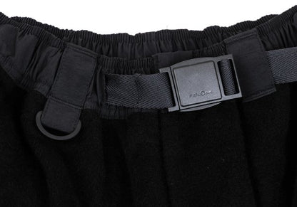 Y-3 Shaggy Wool Blend Paneled Shorts Black Size S