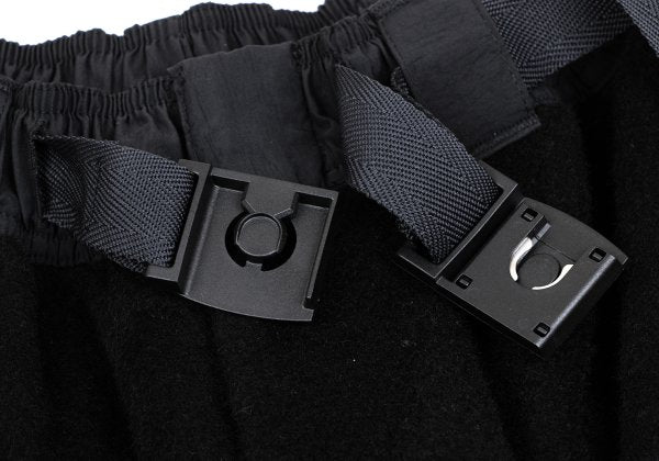 Y-3 Shaggy Wool Blend Paneled Shorts Black Size S