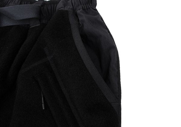 Y-3 Shaggy Wool Blend Paneled Shorts Black Size S