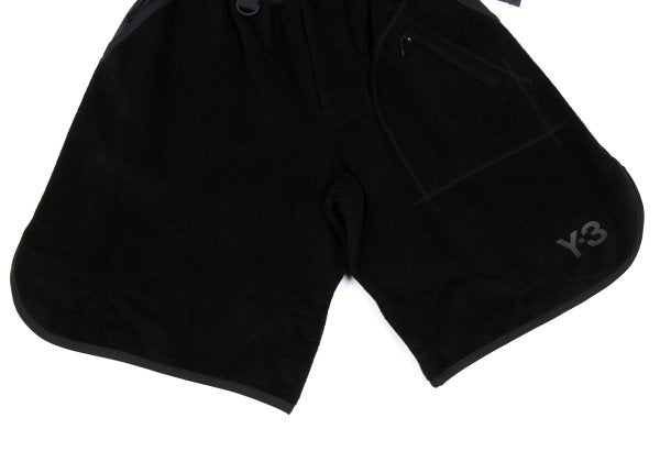 Y-3 Shaggy Wool Blend Paneled Shorts Black Size S