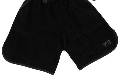 Y-3 Shaggy Wool Blend Paneled Shorts Black Size S
