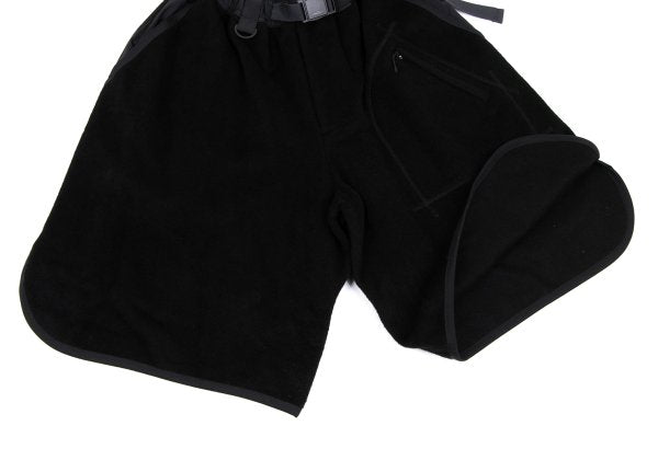 Y-3 Shaggy Wool Blend Paneled Shorts Black Size S