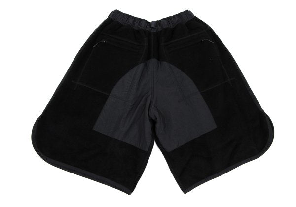 Y-3 Shaggy Wool Blend Paneled Shorts Black Size S