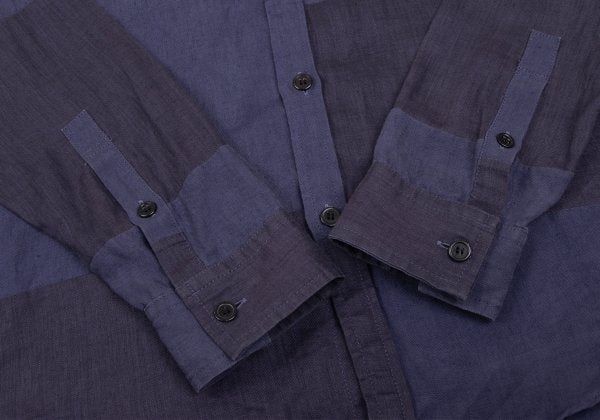 S'YTE Linen Panel Long Sleeve Shirt Purple Size M