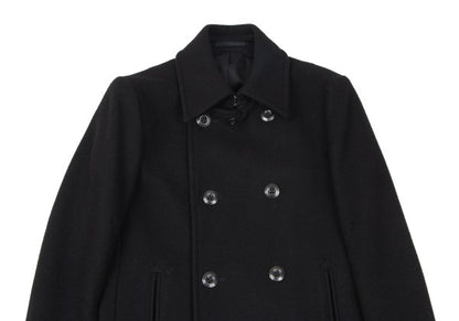 ATTACHMENT Melton Wool Pea Coat Black Size 1