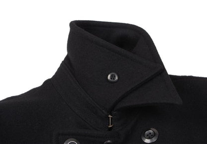 ATTACHMENT Melton Wool Pea Coat Black Size 1
