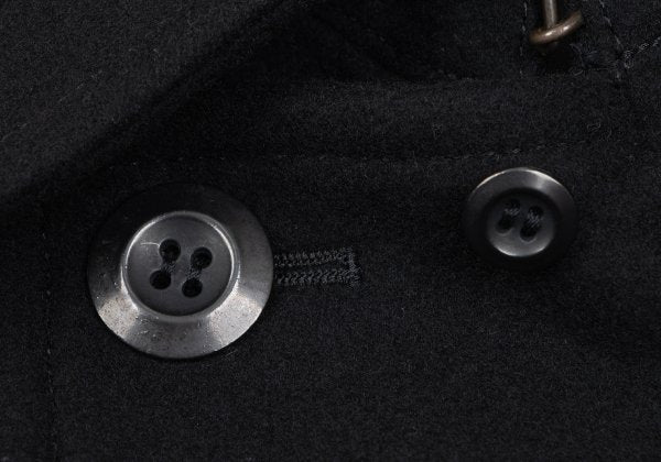 ATTACHMENT Melton Wool Pea Coat Black Size 1