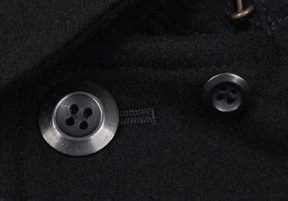 ATTACHMENT Melton Wool Pea Coat Black Size 1