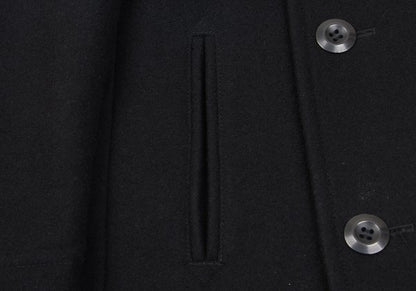 ATTACHMENT Melton Wool Pea Coat Black Size 1