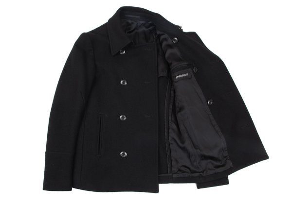 ATTACHMENT Melton Wool Pea Coat Black Size 1