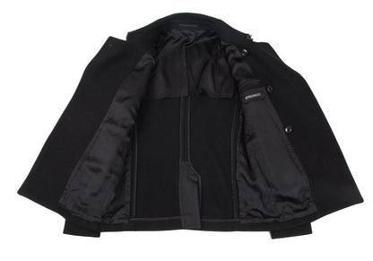 ATTACHMENT Melton Wool Pea Coat Black Size 1