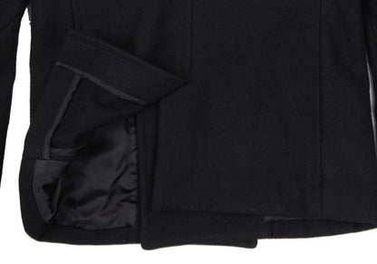 ATTACHMENT Melton Wool Pea Coat Black Size 1