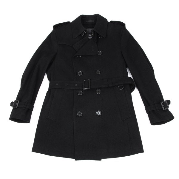 BURBERRY BLACK LABEL Melton Wool Removable Coat Black Size M