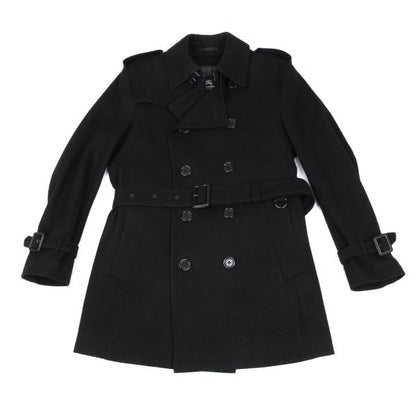 BURBERRY BLACK LABEL Melton Wool Removable Coat Black Size M