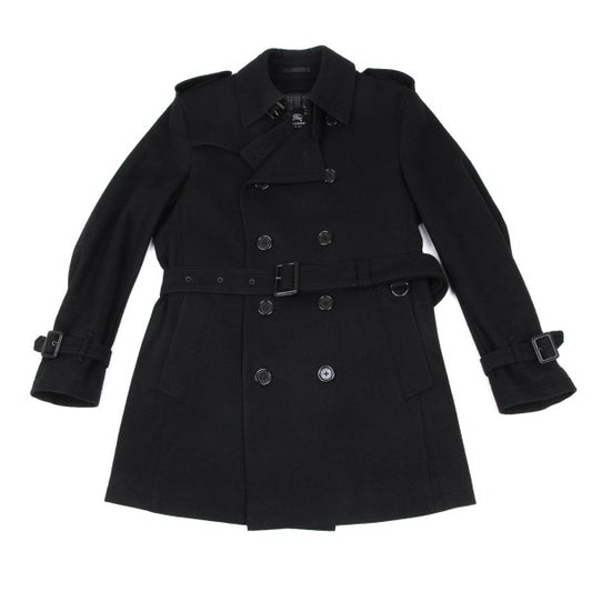 BURBERRY BLACK LABEL Melton Wool Removable Coat Black Size M