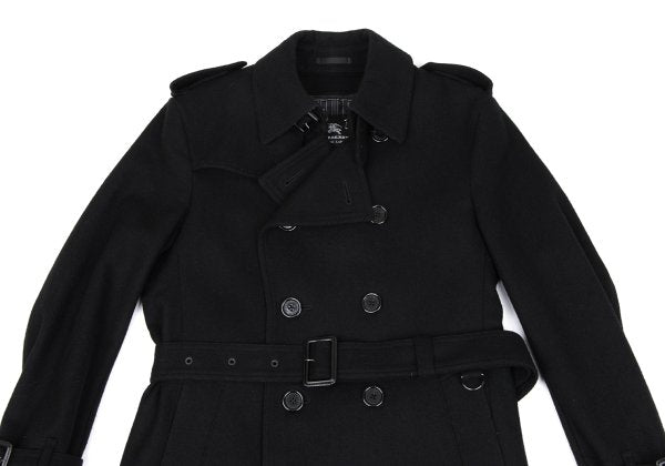 BURBERRY BLACK LABEL Melton Wool Removable Coat Black Size M