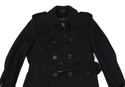 BURBERRY BLACK LABEL Melton Wool Removable Coat Black Size M