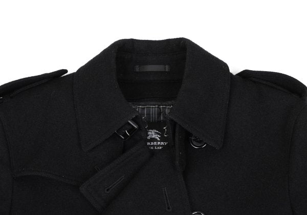 BURBERRY BLACK LABEL Melton Wool Removable Coat Black Size M